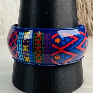 Super colorful retro vintage, wideband bangle bracelet
